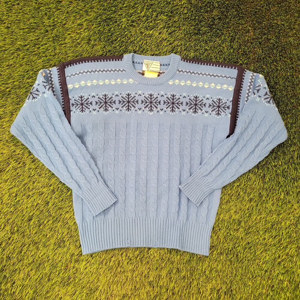 Vintage 80s Tyrolia Cable-Knit Sweater Women Medium 18x22 Crop